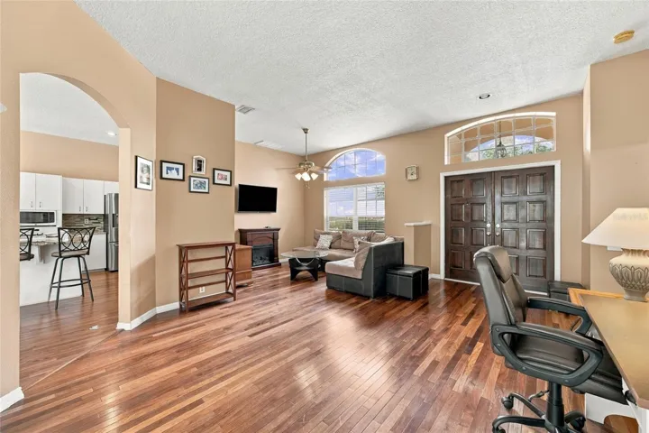 View from back slider to dining room