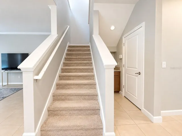 Carpeted stairway