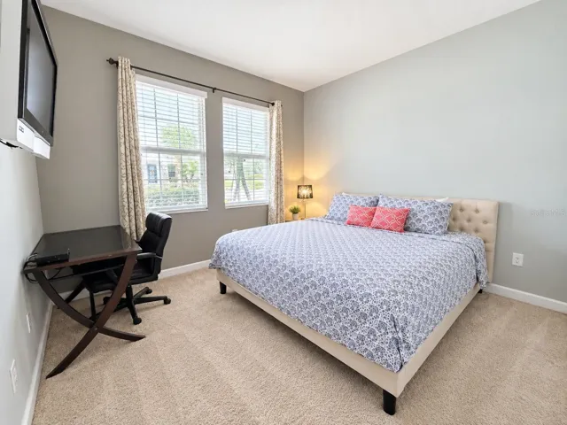 Versatile bedroom space ideal for guests, family, office or hobby use. Located on the First Floor.