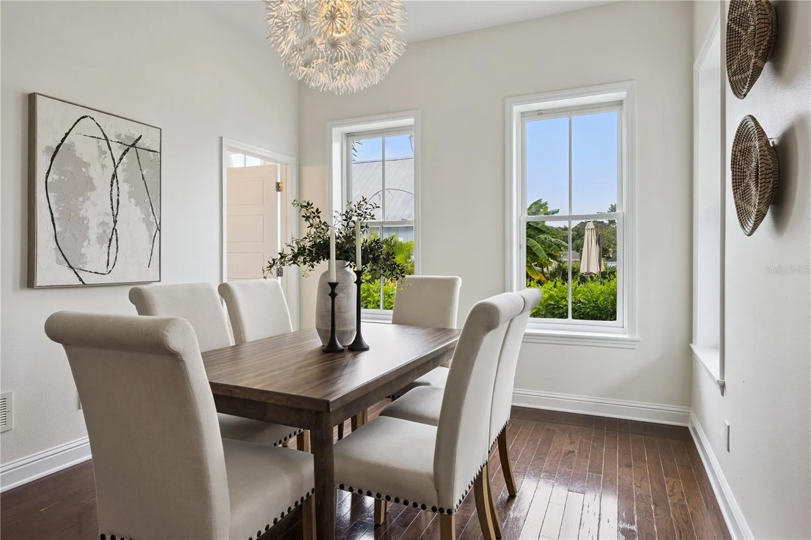Large dining room right off the kitchen