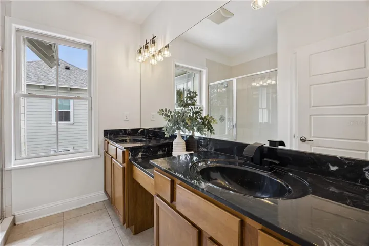 Primary bathroom with double sinks