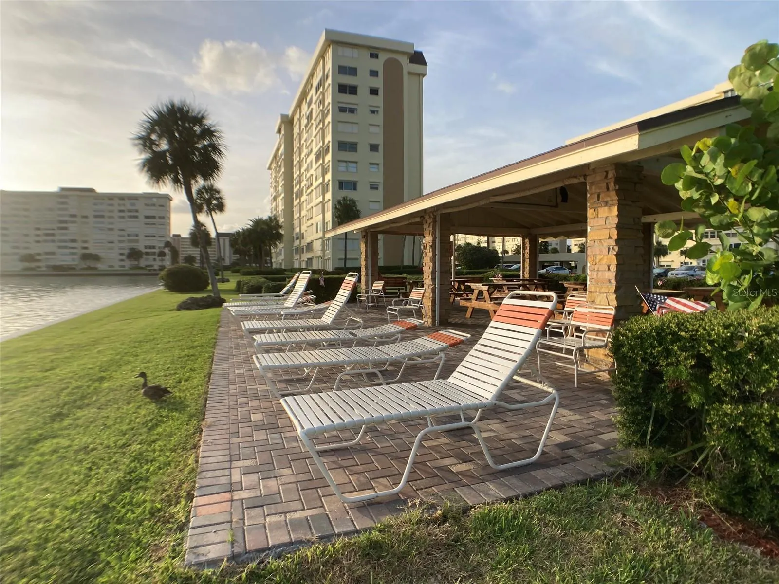 Prime sunset spot on southern edge of property by the marina