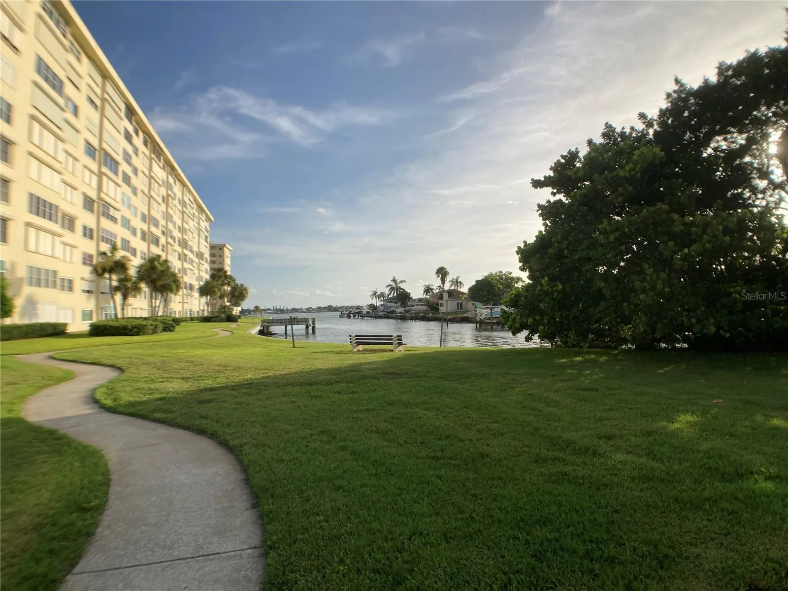 Walking path along the water