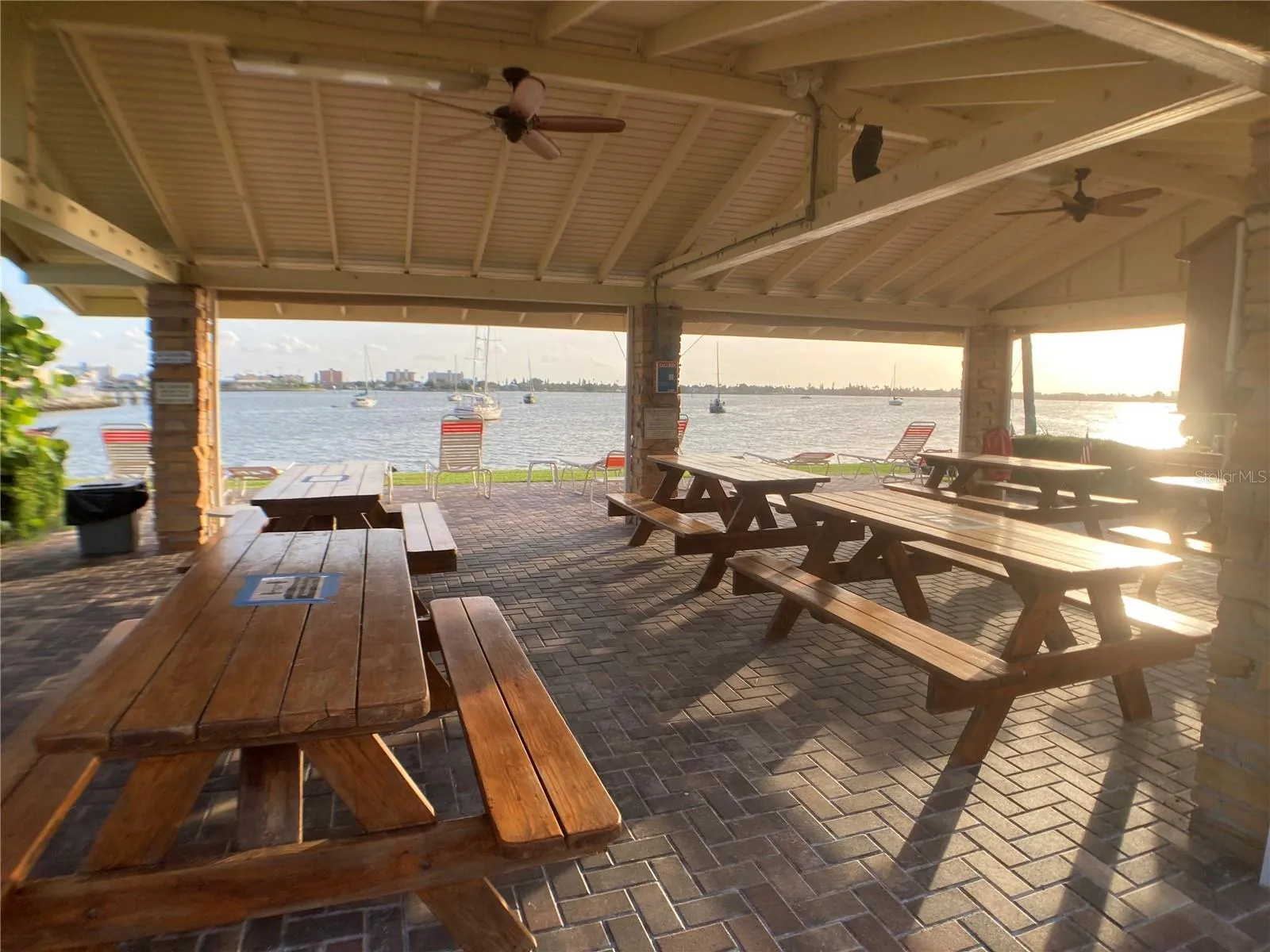 One of 3 picnic shelters in Sea Towers with grills, tables and chairs