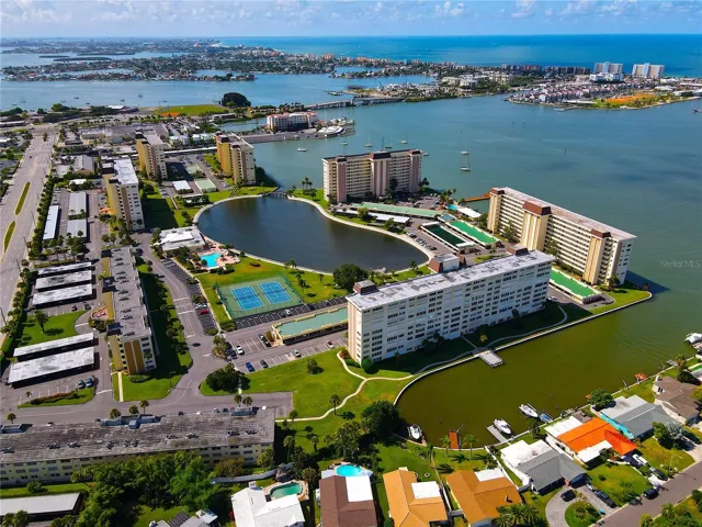 Aerial view of Sea Towers looking south