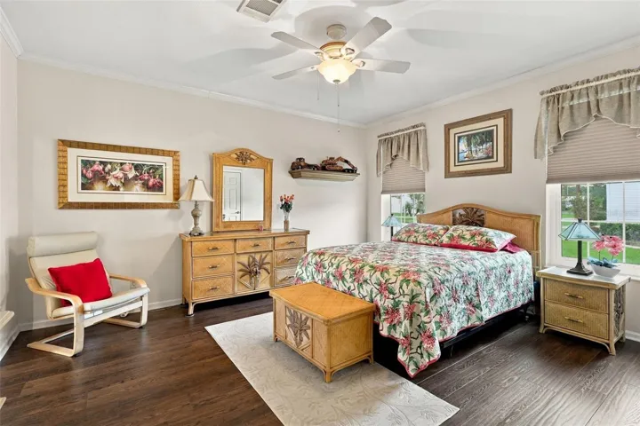 Primary bedroom suite. Ensuite bath at left. Walk-in closet at right.