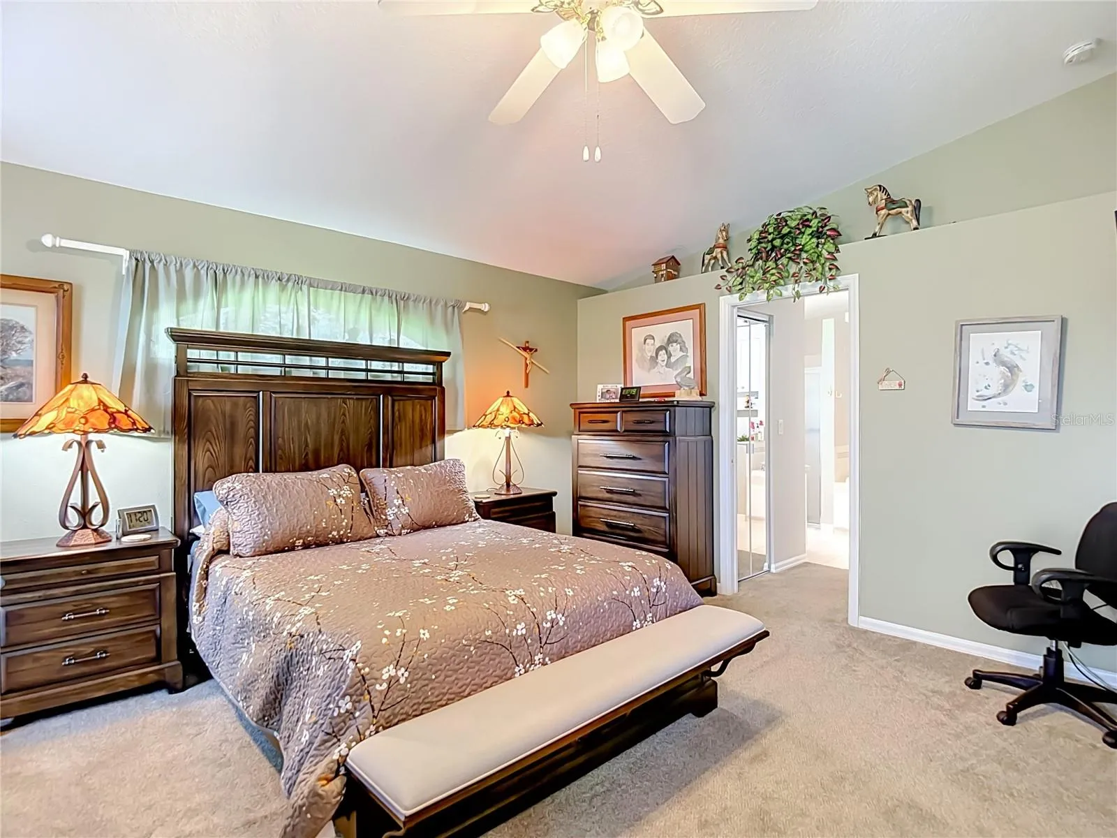 Primary bedroom is great size 15'x15' per builders plans.