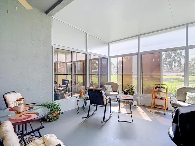 Patio is screened and has vinyl sliding windows for cooler weather use.