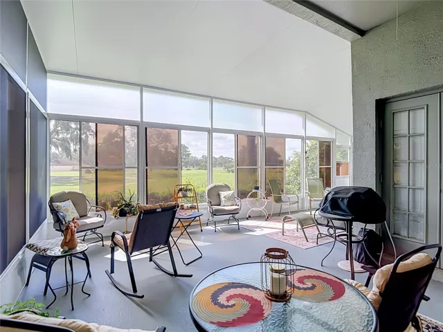 The patio is huge and gives you a view of the golf course