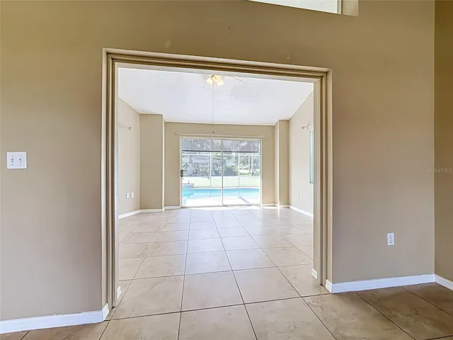 View from living room into dining room