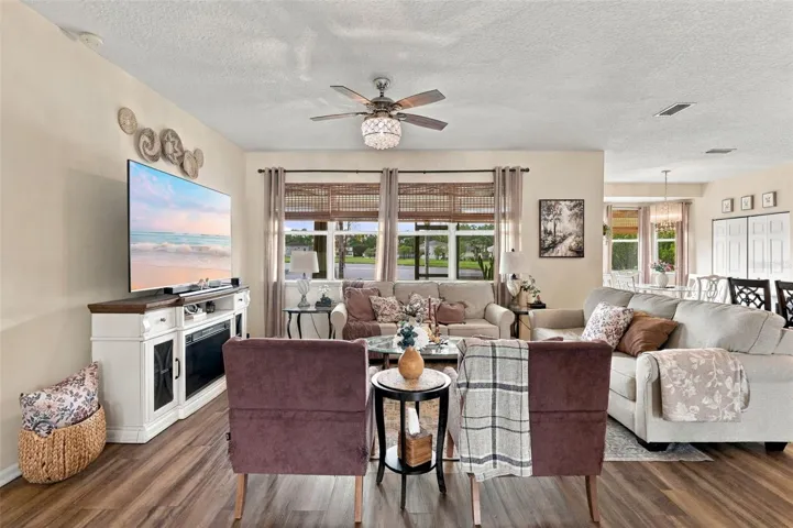 Main living area toward screened porch.
