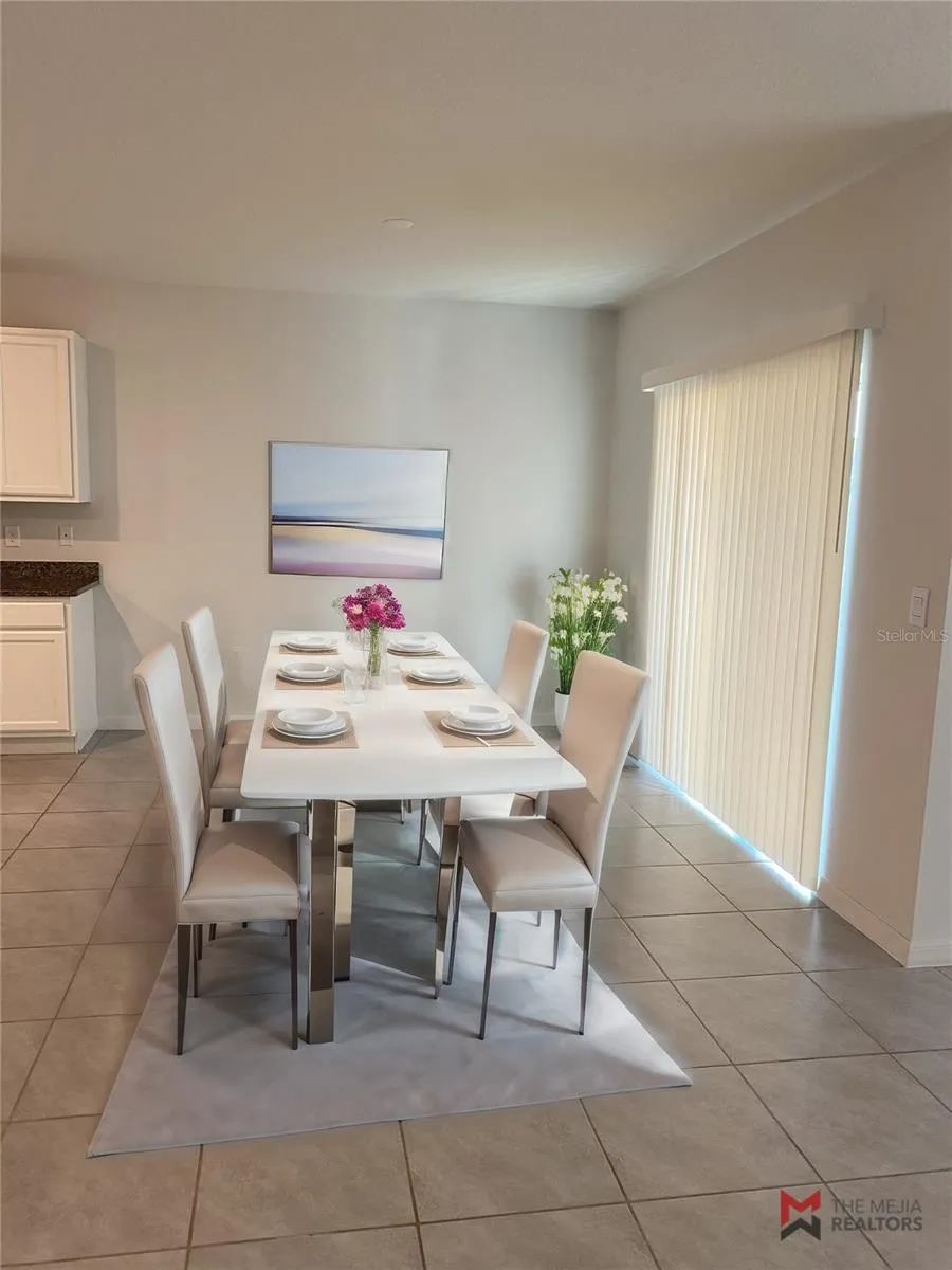 Staged dining room