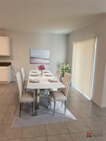 Staged dining room