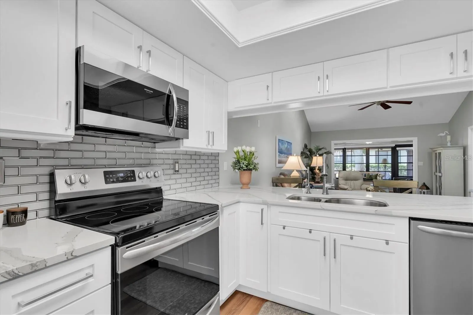 Renovated kitchen with high end finishes