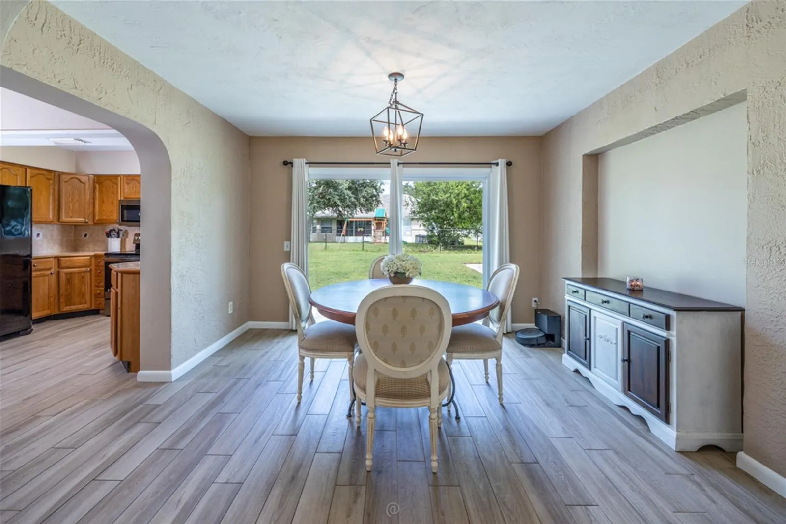 Dining Room with sliding glass doors to back yard