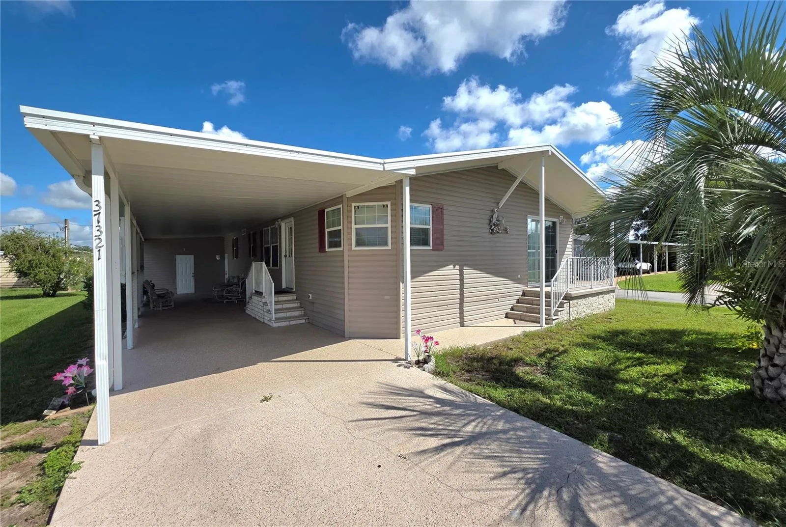 Front, South facing corner lot.