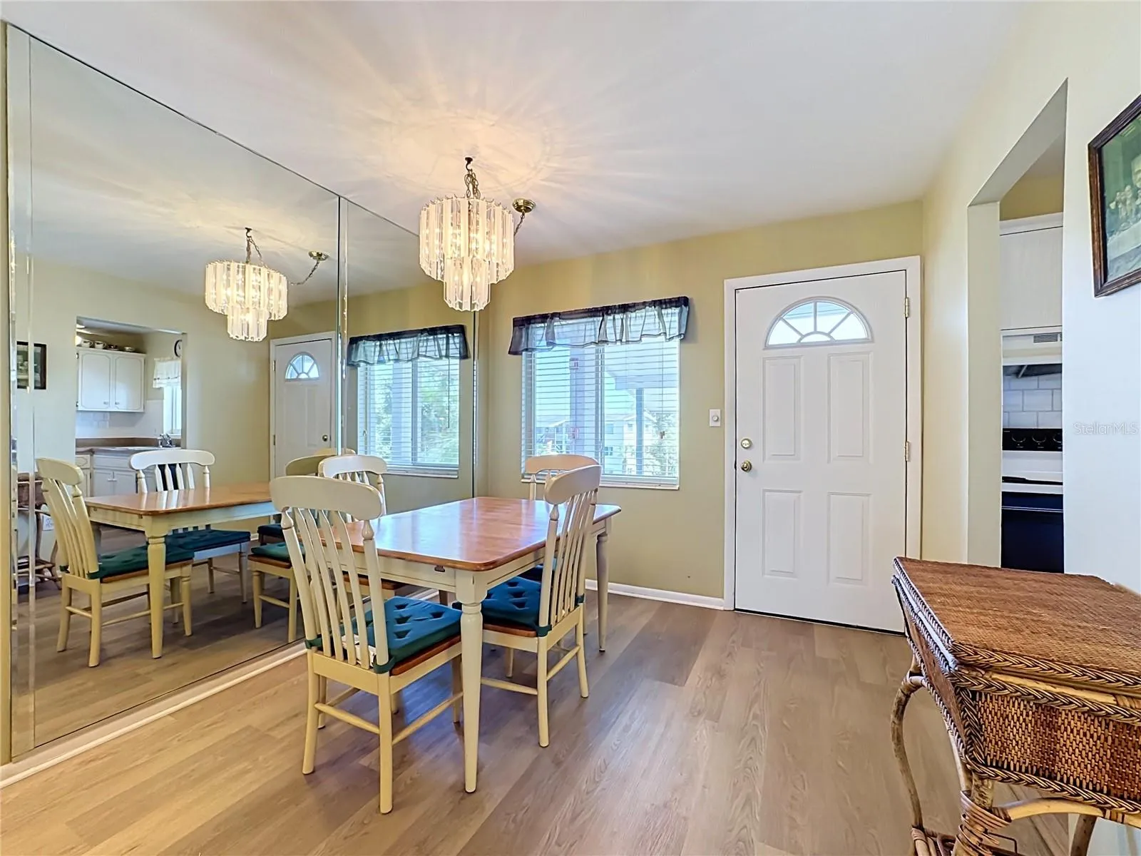 Mirrored Wall In Dinning Area