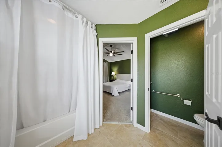 Primary bath has water closet