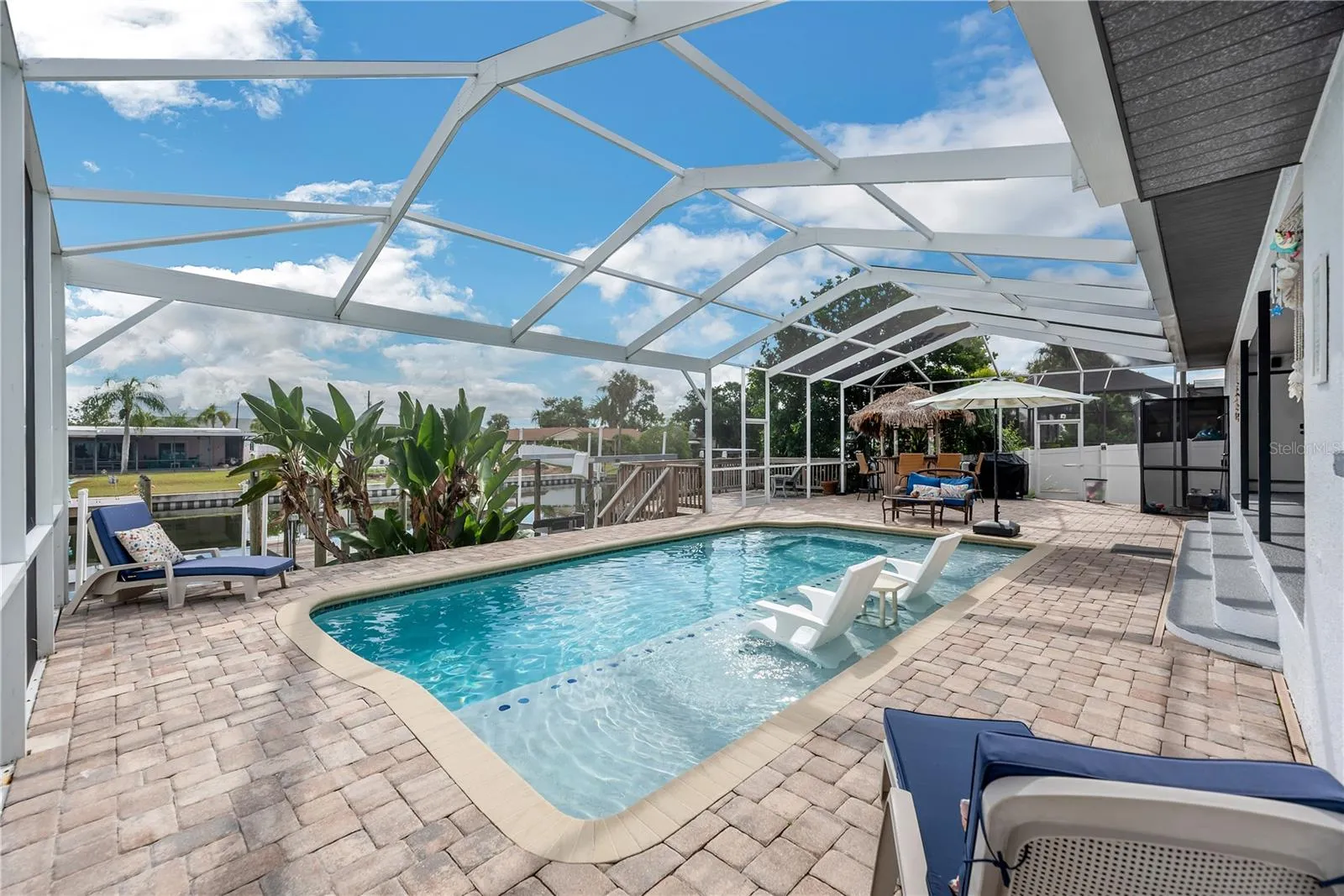 There is plenty of room for lounge chairs all around this pool.