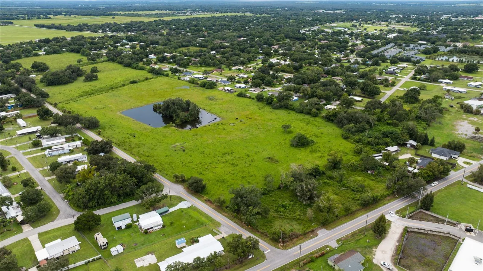 Carlstrom Field parcel facing the road