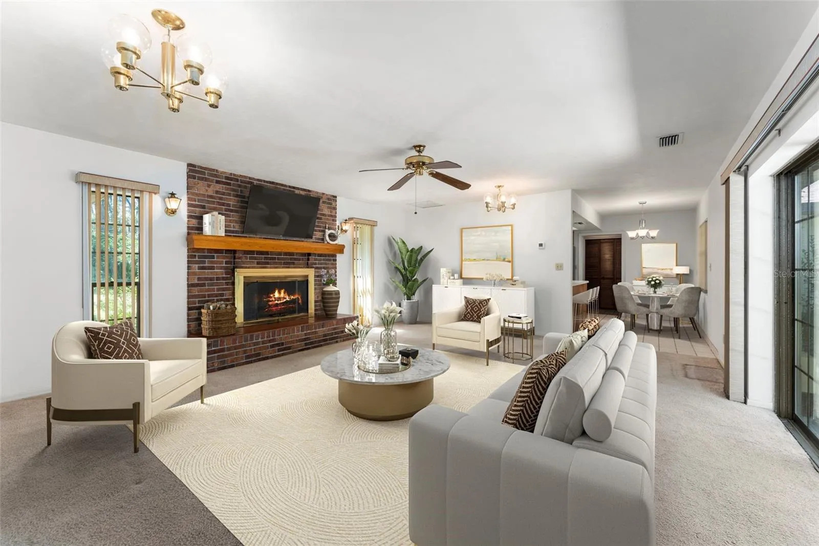 Living room staged