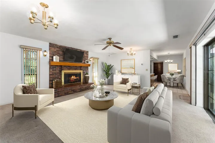 Living room staged