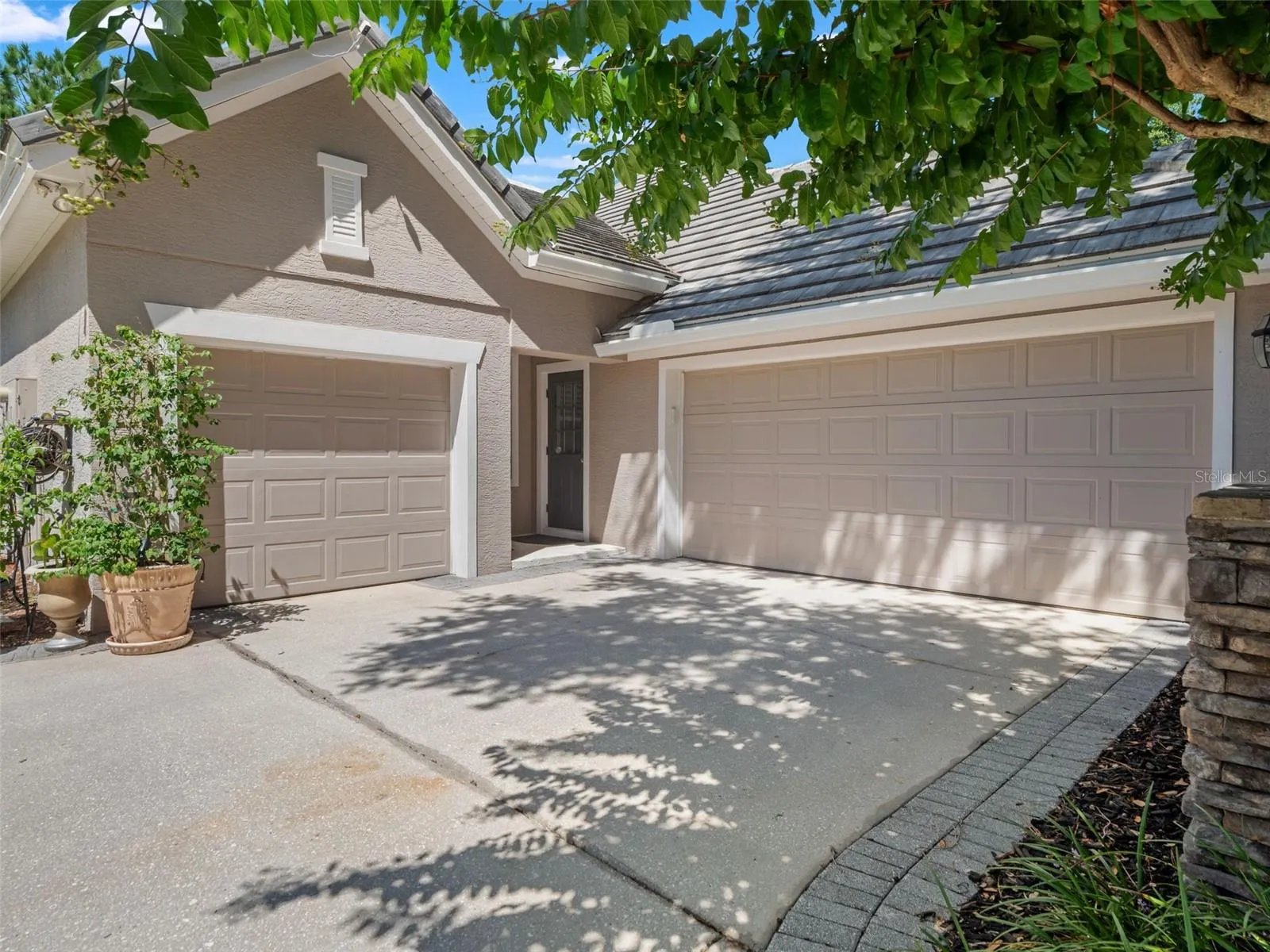 Three garage spaces
