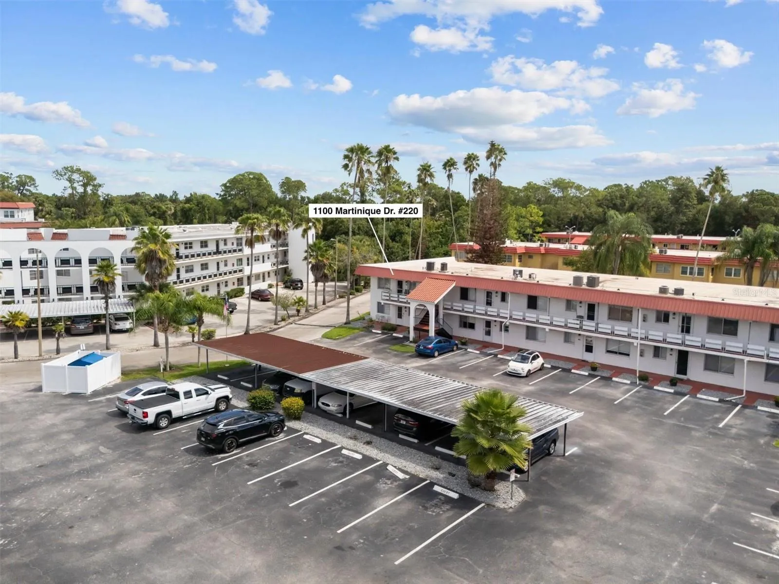 Front exterior/Covered parking