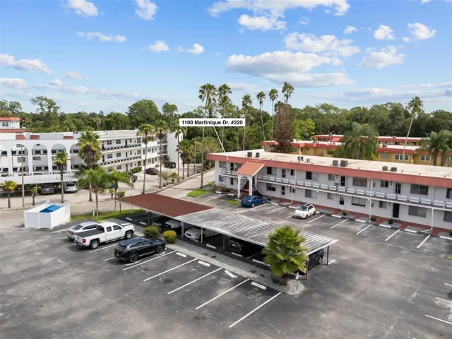 Front exterior/Covered parking