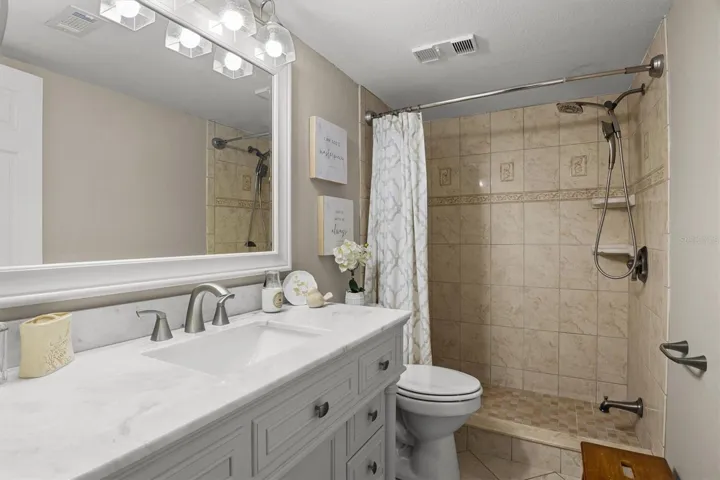Primary Bathroom - Stone countertops