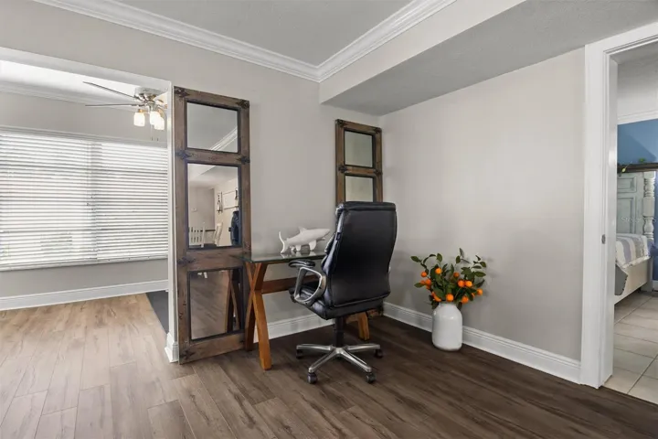 Office set up in the living room
