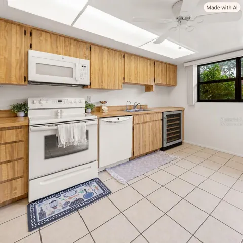 virtually staged to add wine cooler in corner