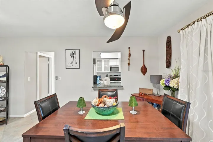 The dining room is convenient to the kitchen, but also to the open floor plan for maximum entertainment and easy living.
