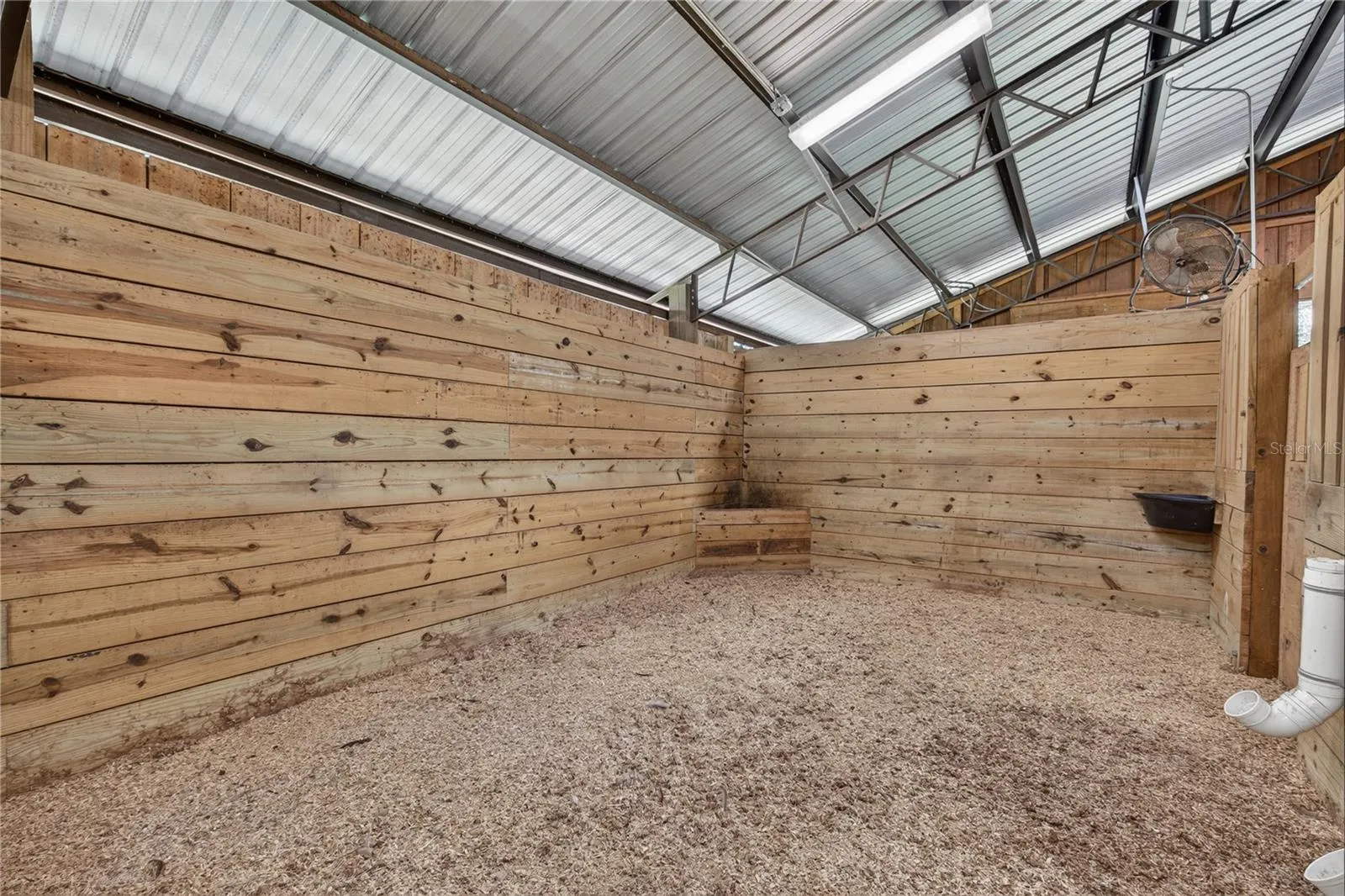 inside stalls in barn -