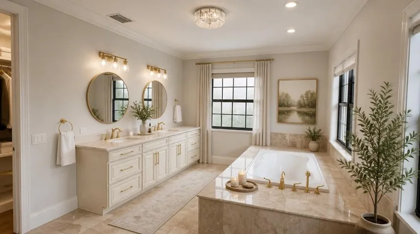 Primary Bathroom Staged