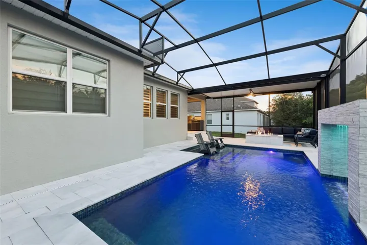 Custom pool with lights