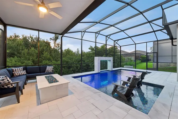 Custom pool with lights