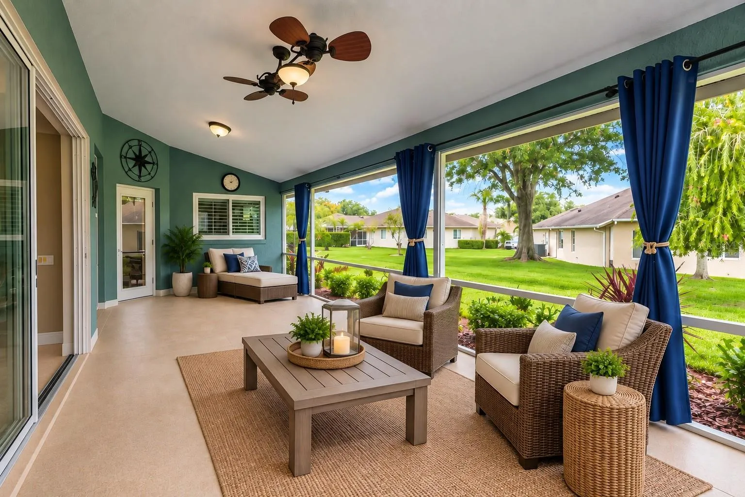 Virtually staged lanai.
