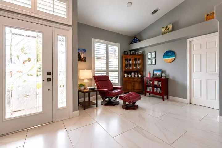 Front area perfect for reading or relaxing and the pocket door closes off the kitchen.