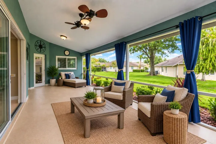 Virtually staged lanai.
