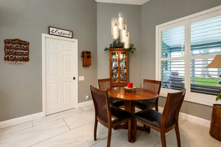 Pocket door closes off the secondary bedrooms and bath.