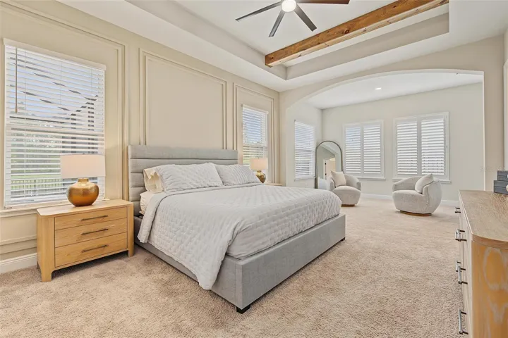 So much to love in the master bedroom with a sitting area