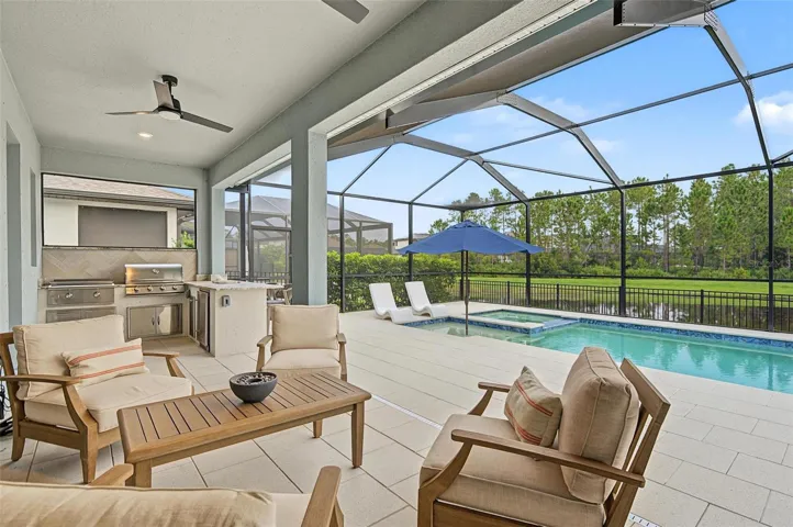 Screened in lanai with a gorgeous view