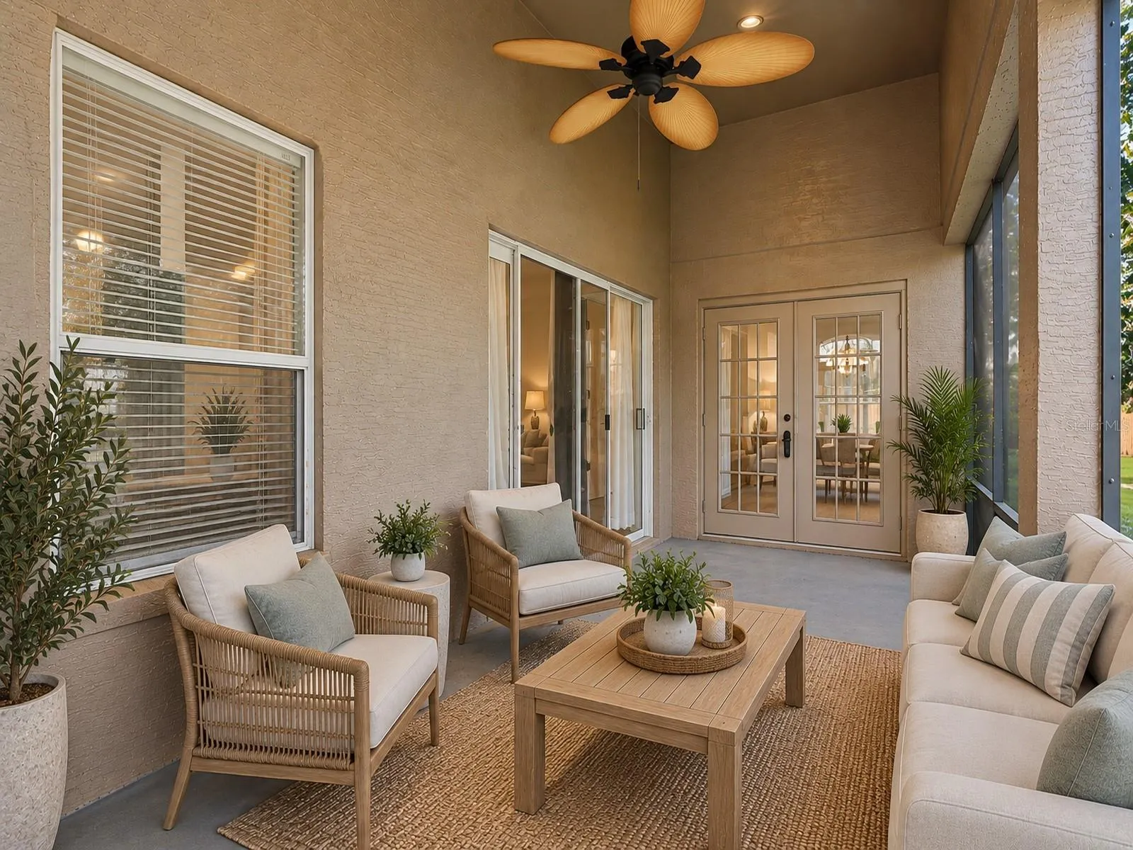 staged back patio