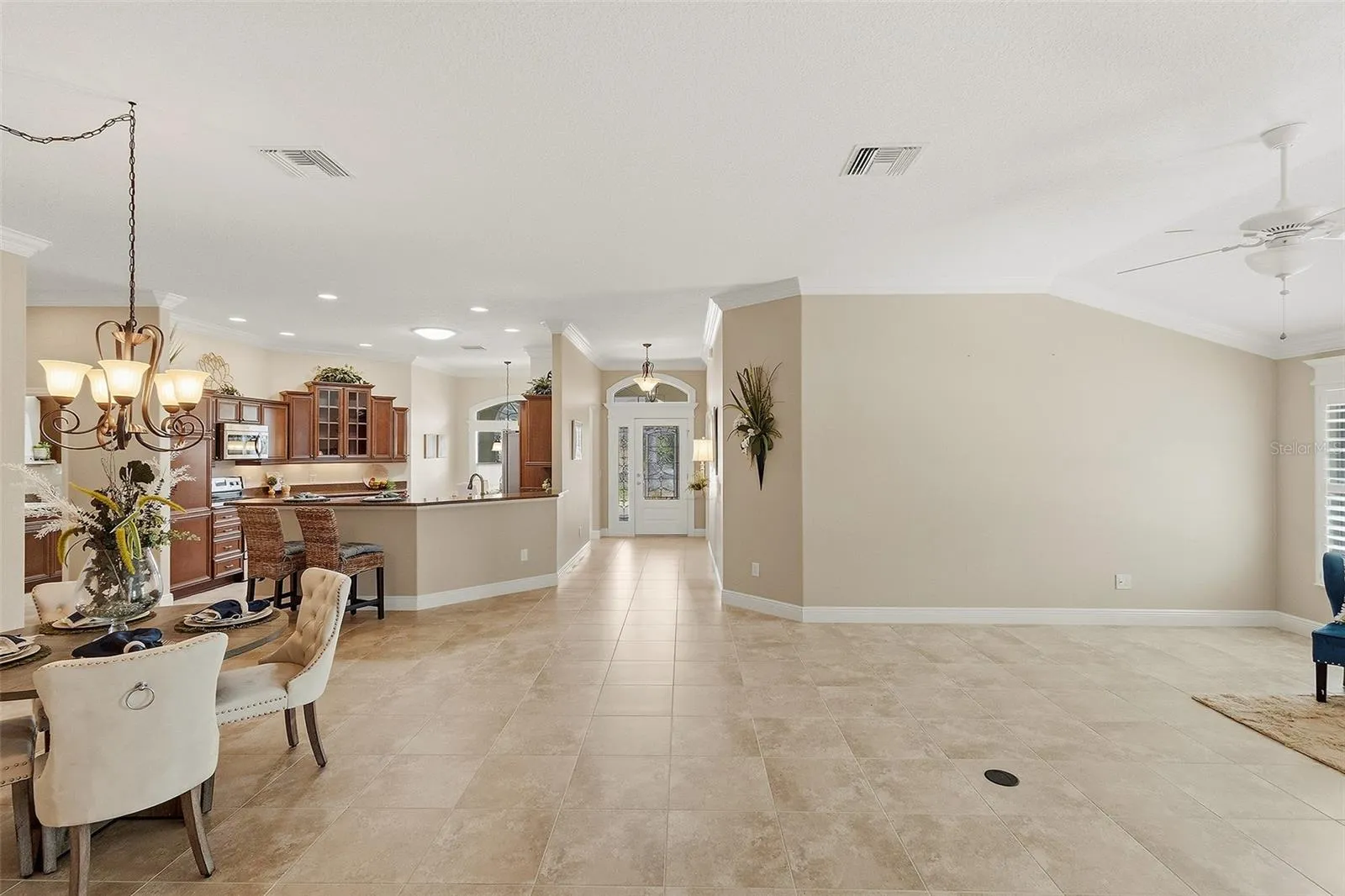 living into kitchen and entry hall