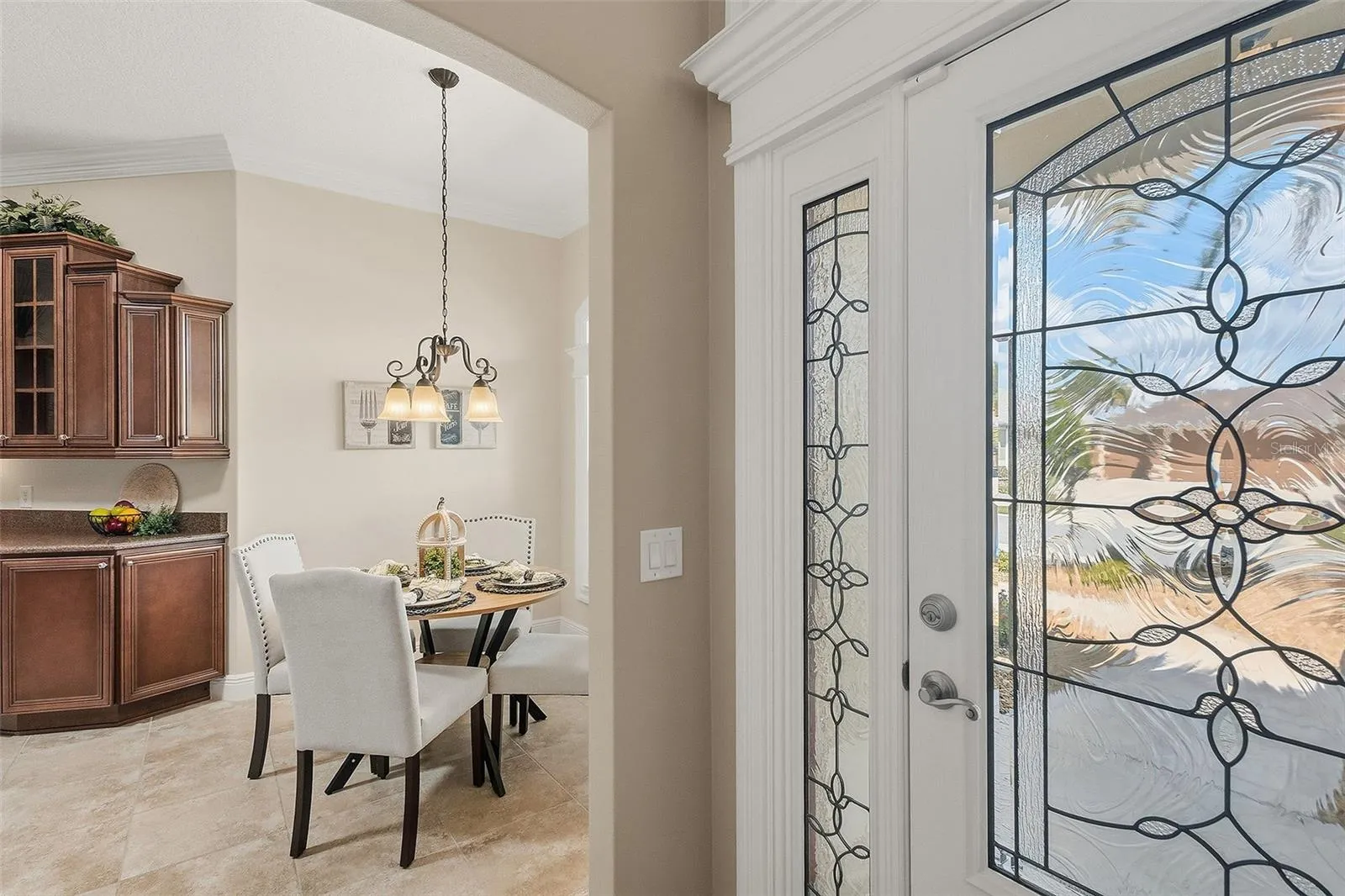 leaded front glass doors