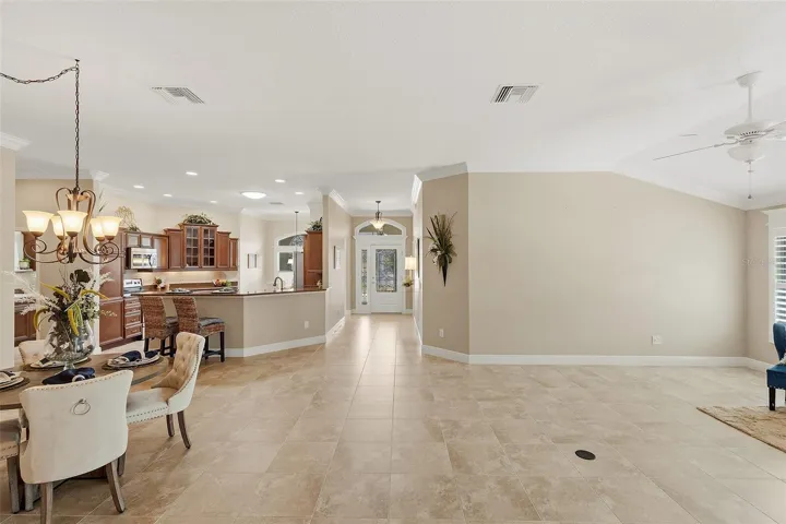living into kitchen and entry hall