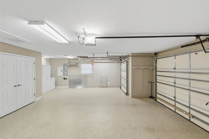 pristine garage - epoxy, insulated , overhead storage