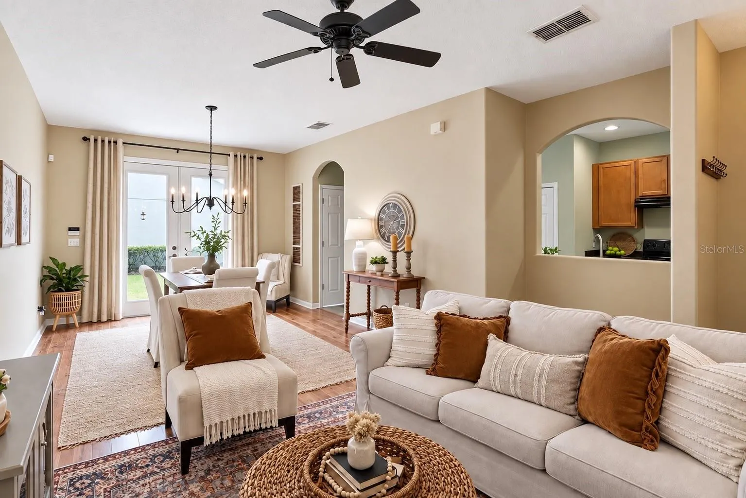 Family/ Dining Room Combo with Kitchen Arch