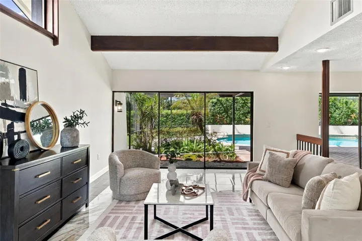 Family Room with a Peaceful View and Lots of Light.